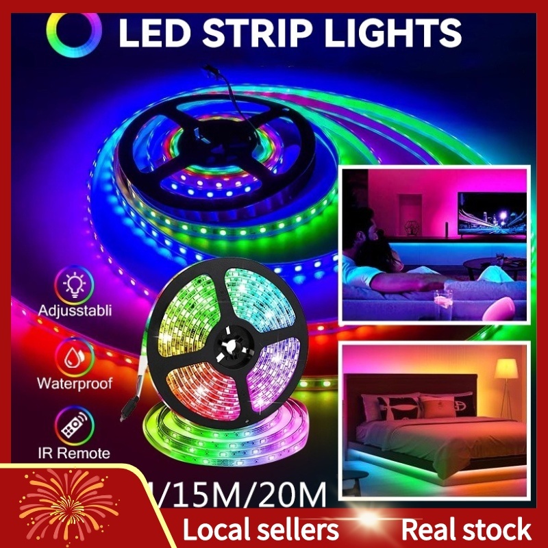 10M Led RGB Strip Lights with Remote Control Waterproof RGB String Light for Room Home Decor Shopee Philippines