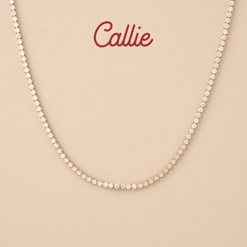 Callie Stainless Steel Minimalist Diamond Tennis Necklace Shop Callie ...