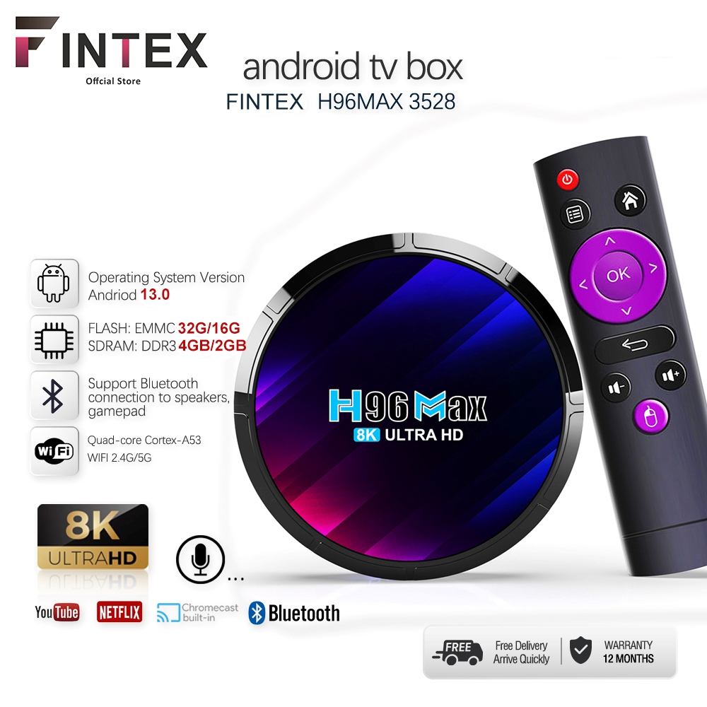 Android TV Box 4 + 32GB android 13.0 system Support 8K ultra HD Support