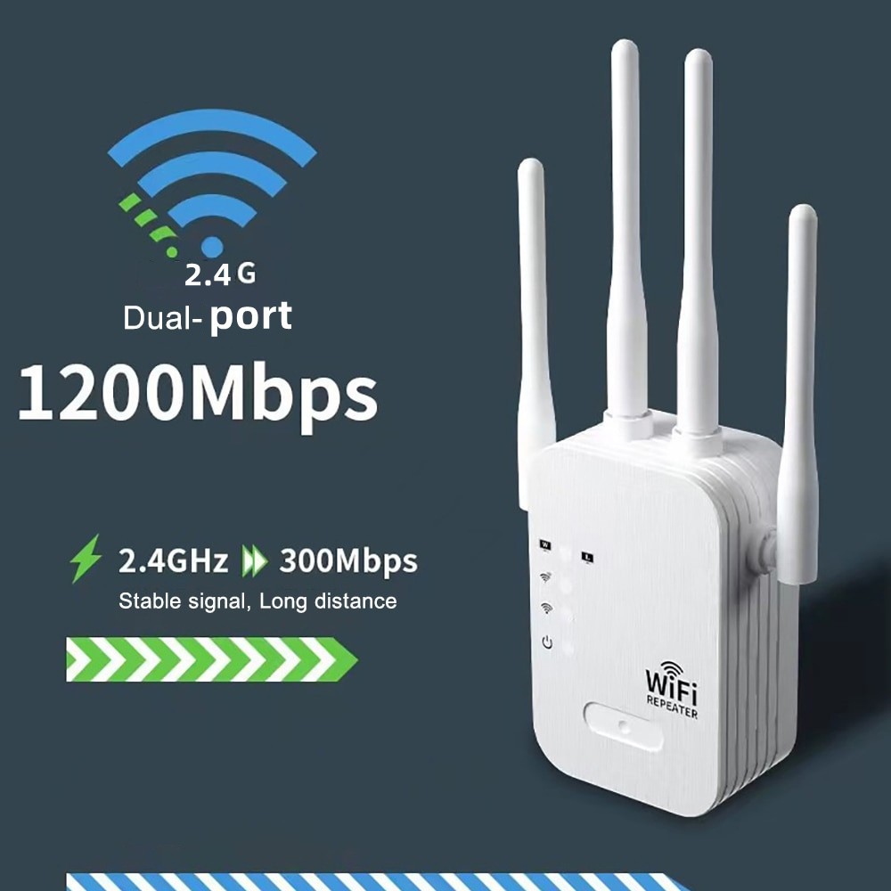 New 4-antenna Wireless WiFi Repeater 300Mbp Router Wifi Extender 2.4G ...