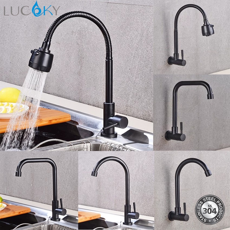 TAIWAN 304 Stainless Steel MATTE BLACK Kitchen Faucet | Shopee Philippines