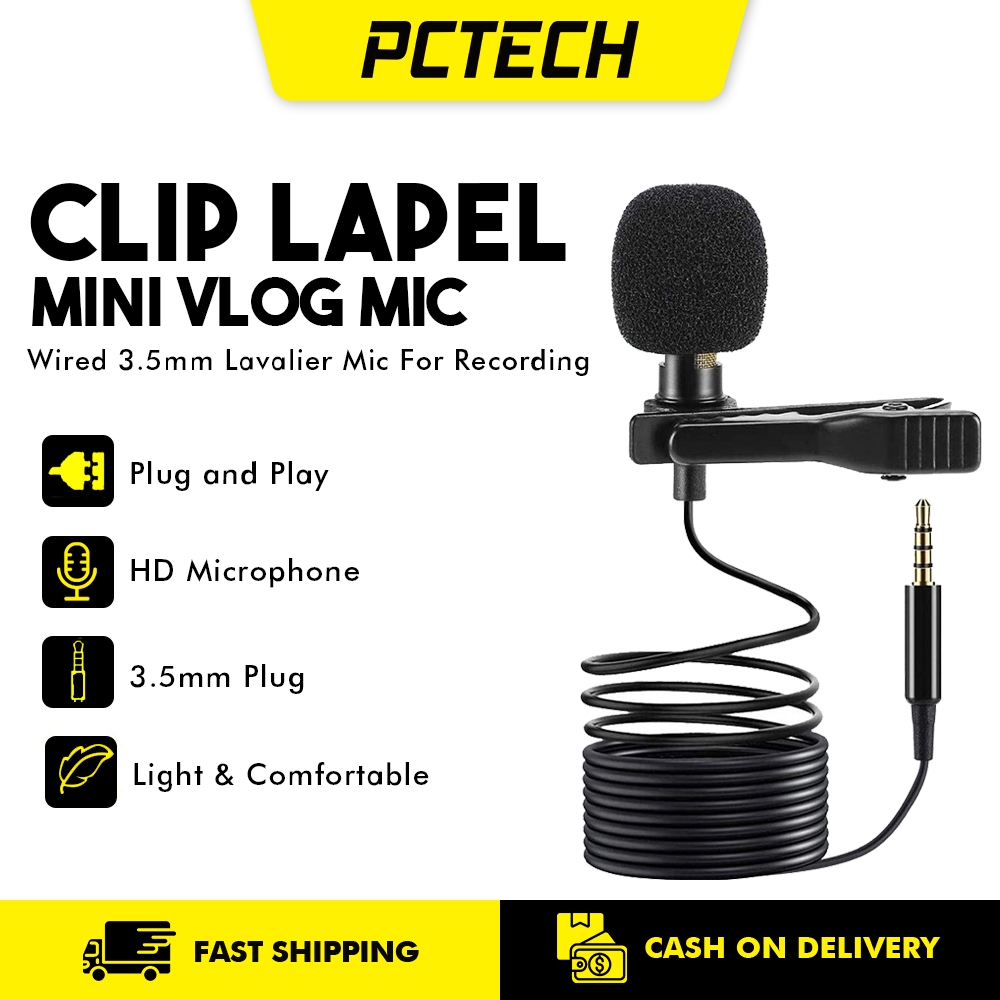 Popcorn 3.5mm Mini Lavalier Microphone Metal Clip Lapel Mic For Wired 1