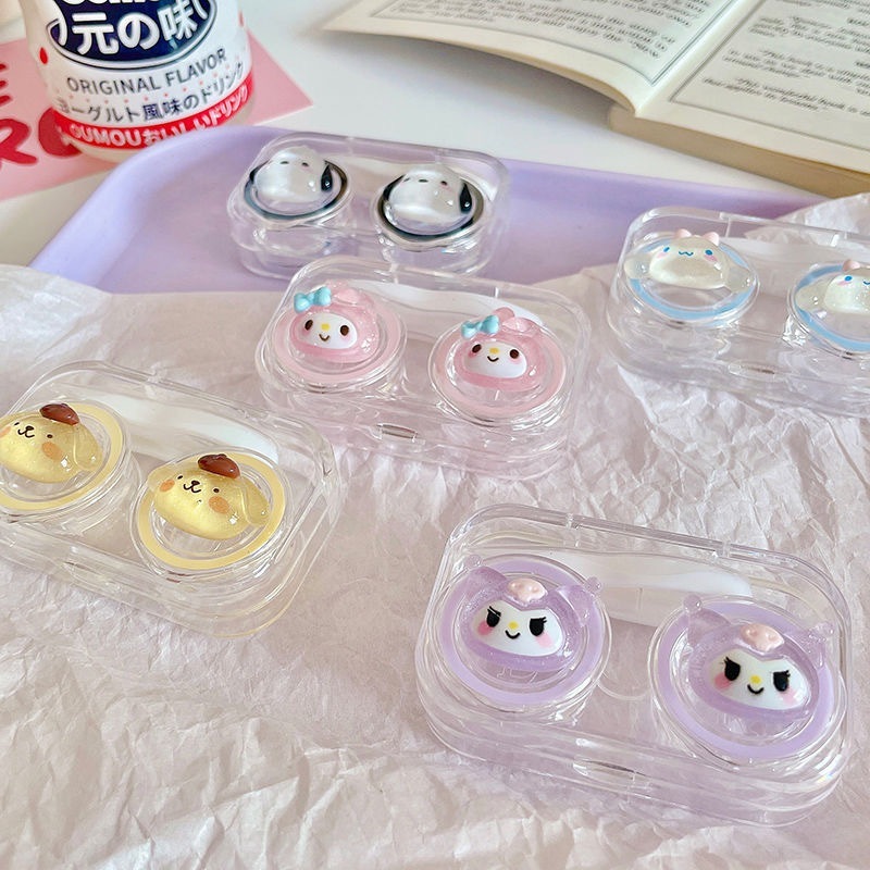 Midroo Pink Melody Contact Lens Case Kits Transparent Portable ...