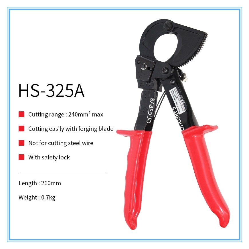 Ratchet Cable Cutter, HS-325A Heavy Duty Ratcheting Cable Cutter Hand - View #8