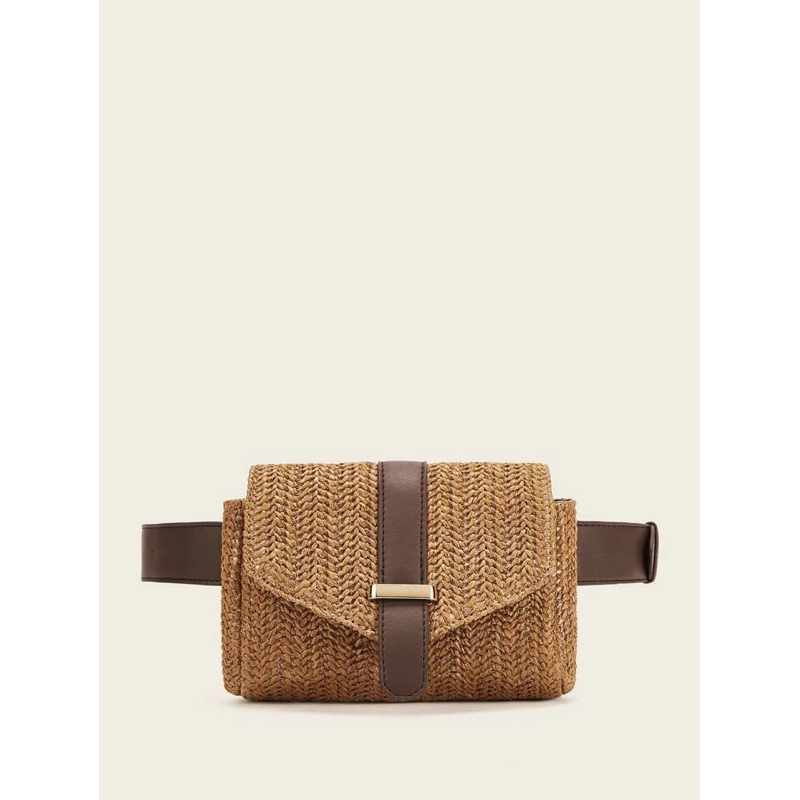 Shein Straw Detail Flap Fanny Pack Shopee Philippines