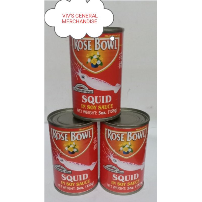 Rose bowl Squid in Soy Sauce ( 3 cans x 155g ) Shopee Philippines
