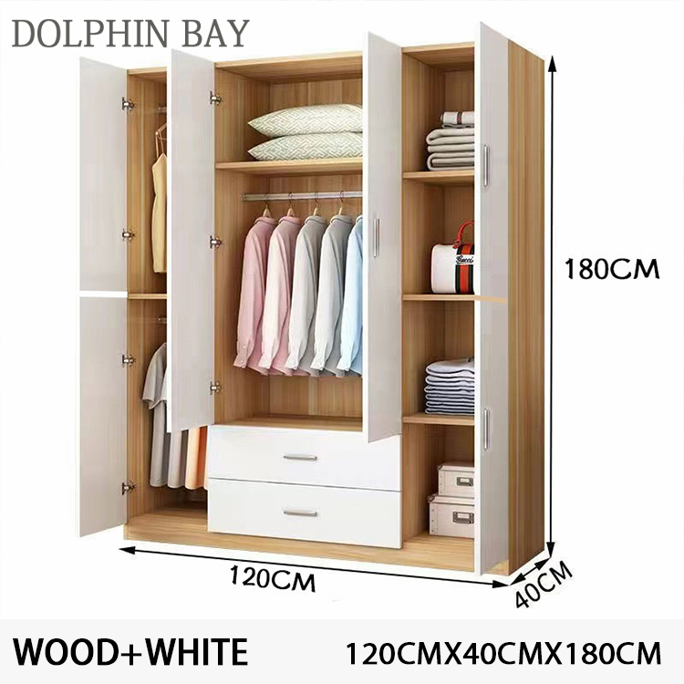 (COD)Wooden wardrobe, family bedroom, simple assembly, large cabinet ...