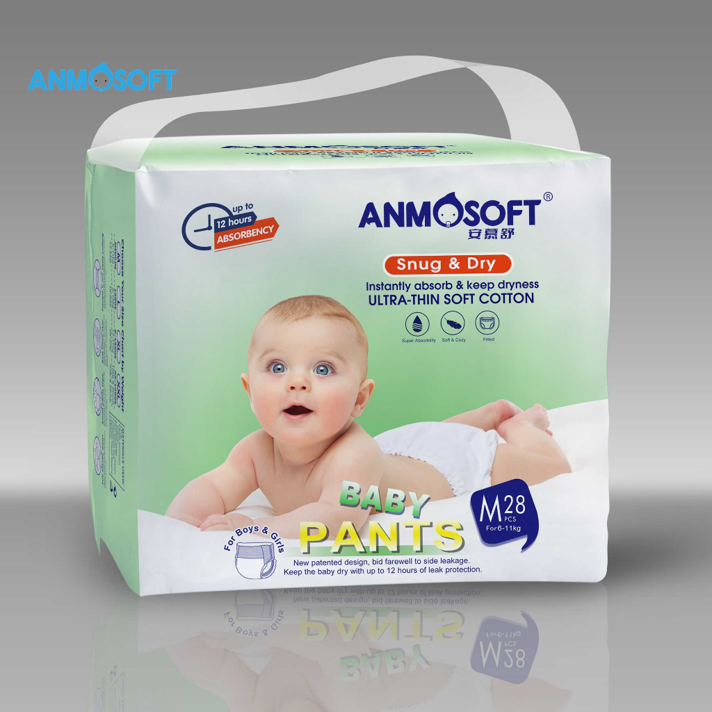 ANMOSOFT Baby Diaper Pants Soft and Breathable Super absorbent and Fast
