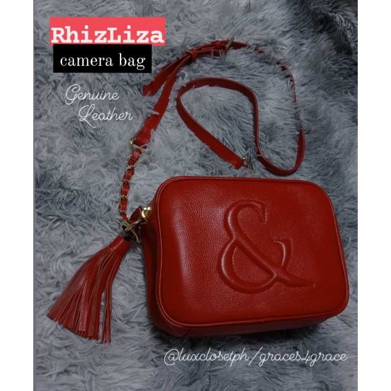 Original RhizLiza Genuine Leather Camera Bag style Crossbody Shopee