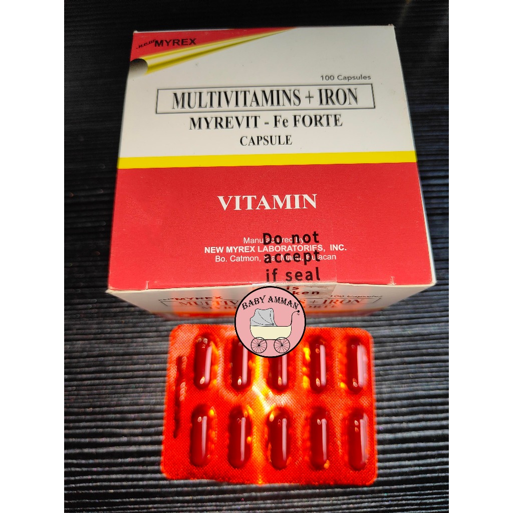 Multivitamins with iron Myrevit Forte 100 capsules Shopee Philippines