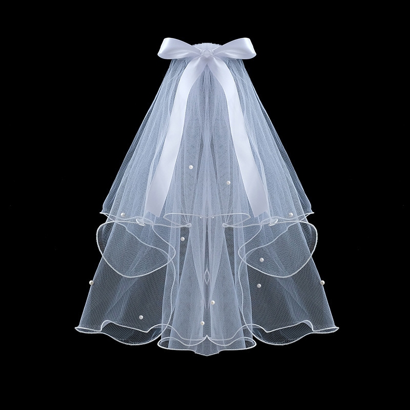 Singles Party Bowknot Veil Street Shot Short Plain Wedding Bridal Veil ...