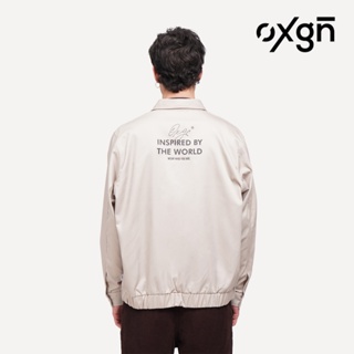 OXGN Jacket With Back Print For Men (Khaki) | Shopee Philippines
