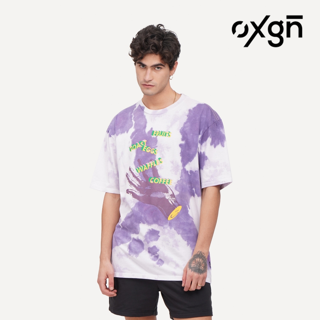 OXGN Tie Dye Graphic Oversized T-Shirt For Men (Purple) | Shopee ...