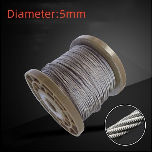 50m 3mm 5mm 7*7 100% Marine Grade 316 Stainless Steel Cable Wire Rope 3 ...