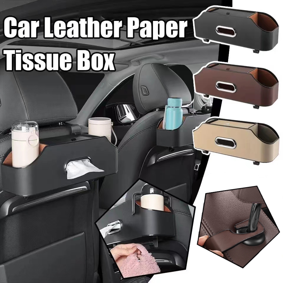 Car Seat Back Organizer Cup Holder Tissue Box Cell Phone Holders Car