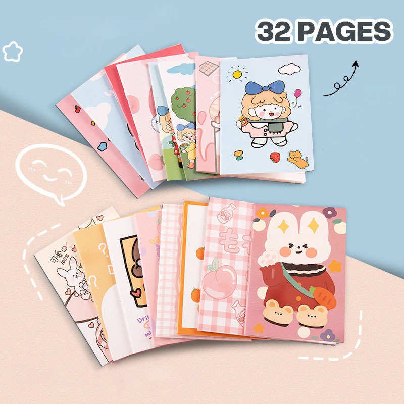 1Pcs Mini Cartoon Notepad Portable Small Book Japanese Style Notebook ...