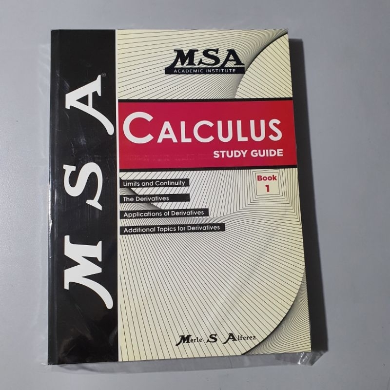 MSA CALCULUS study Guide Book 1 By: Merle S.Alferez | Shopee Philippines