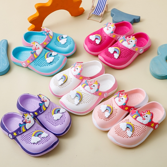 New Kids Fashion Unicorn Design Clog Sandals For Girls