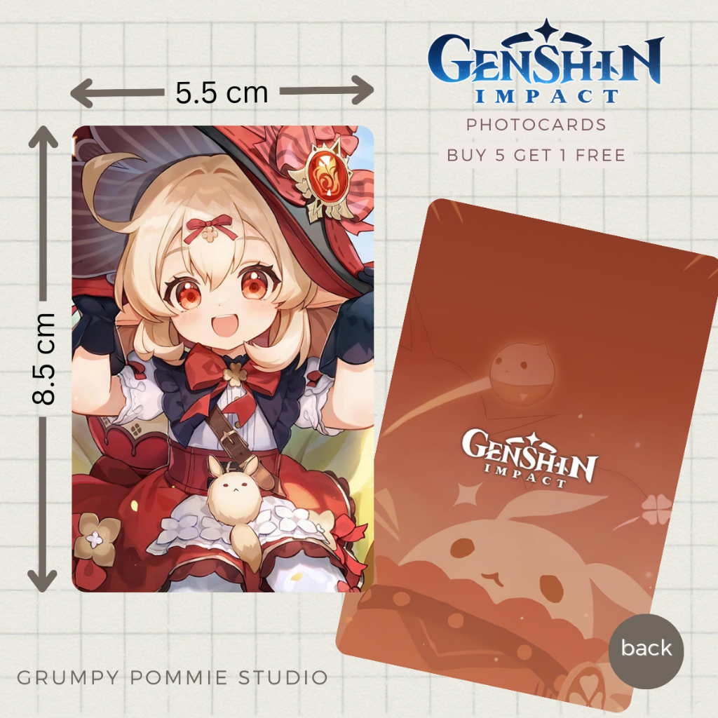 [650 gsm] Genshin Impact Thick Photocards Mondstadt Characters Batch