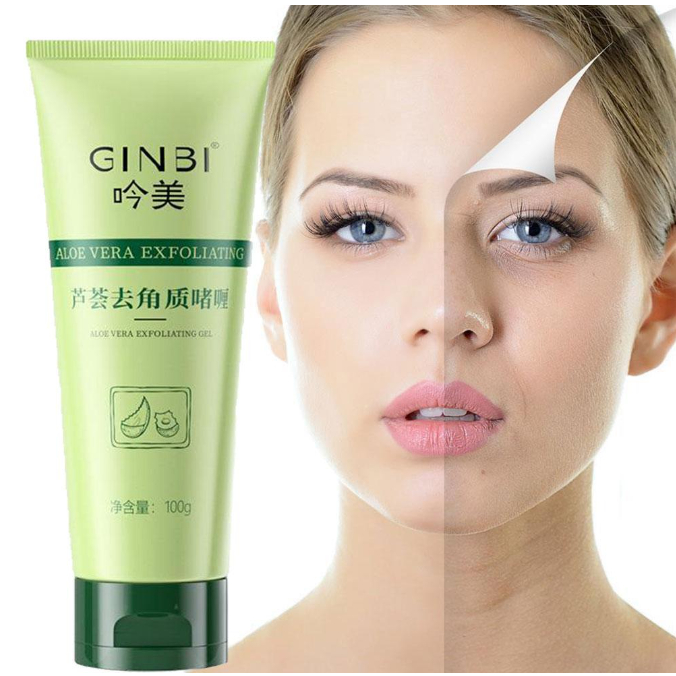100g Ginbi Aloe Vera Exfoliating Gel Deep Cleansing Rubbing Mud Facial Scrub Care Gentle 9468