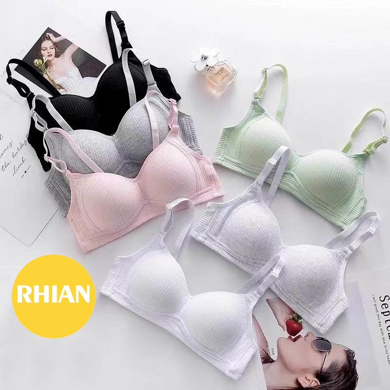 Rhian Thin Cotton Without Steel Ring Gathered Girls Bra Women Cotton Without Steel Ring Bras 9627