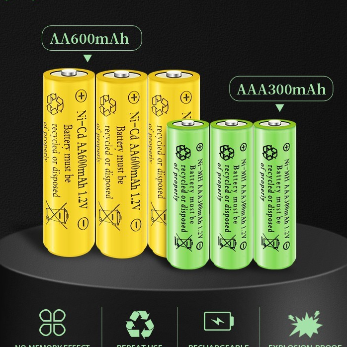 AA and AAA rechargeable batteries High capacity AAA1.2v
