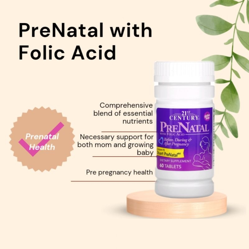 21st Century Prenatal Multivitamins with Folic Acid, 60 tablets