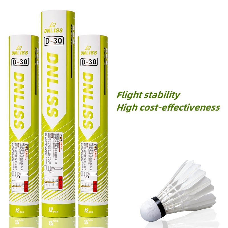 Goose Feather Badminton (6/12PC) Durable Badminton Shuttlecock Ball For