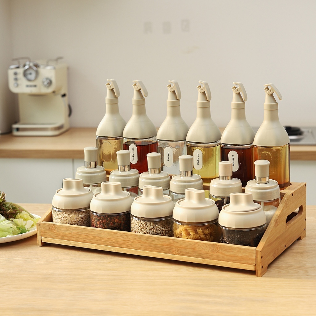 18IN1 glass condiment bottle soy sauce vinegar condiment bottle kitchen ...