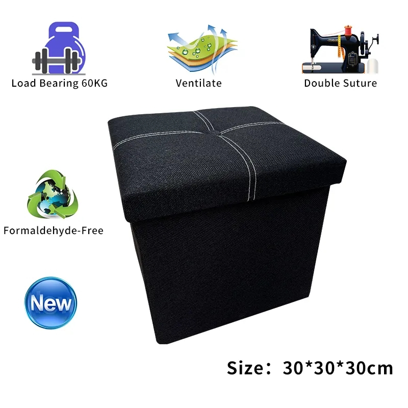 Ottoman Storage Box Stool Rectangular Storage Stool Sofa Folding Storage Chair Bench Seat Foot