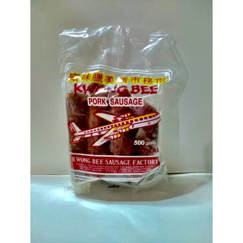Kwong Bee Pork Sausage ( Special or With Liver ) Chinese Chorizo 500g