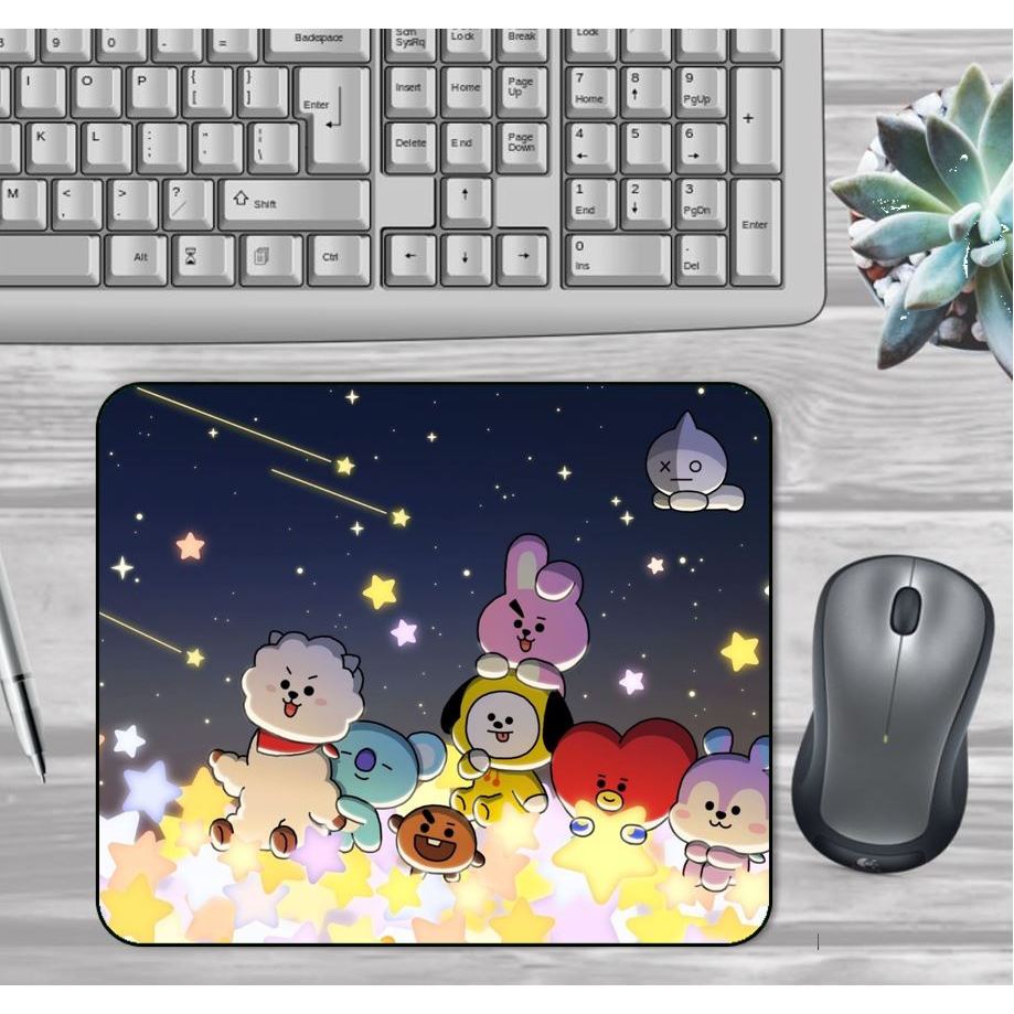 BT21 Mouse pad COMPUTER MM 7x8.5 inches 3mm Printed Rubber | Shopee ...