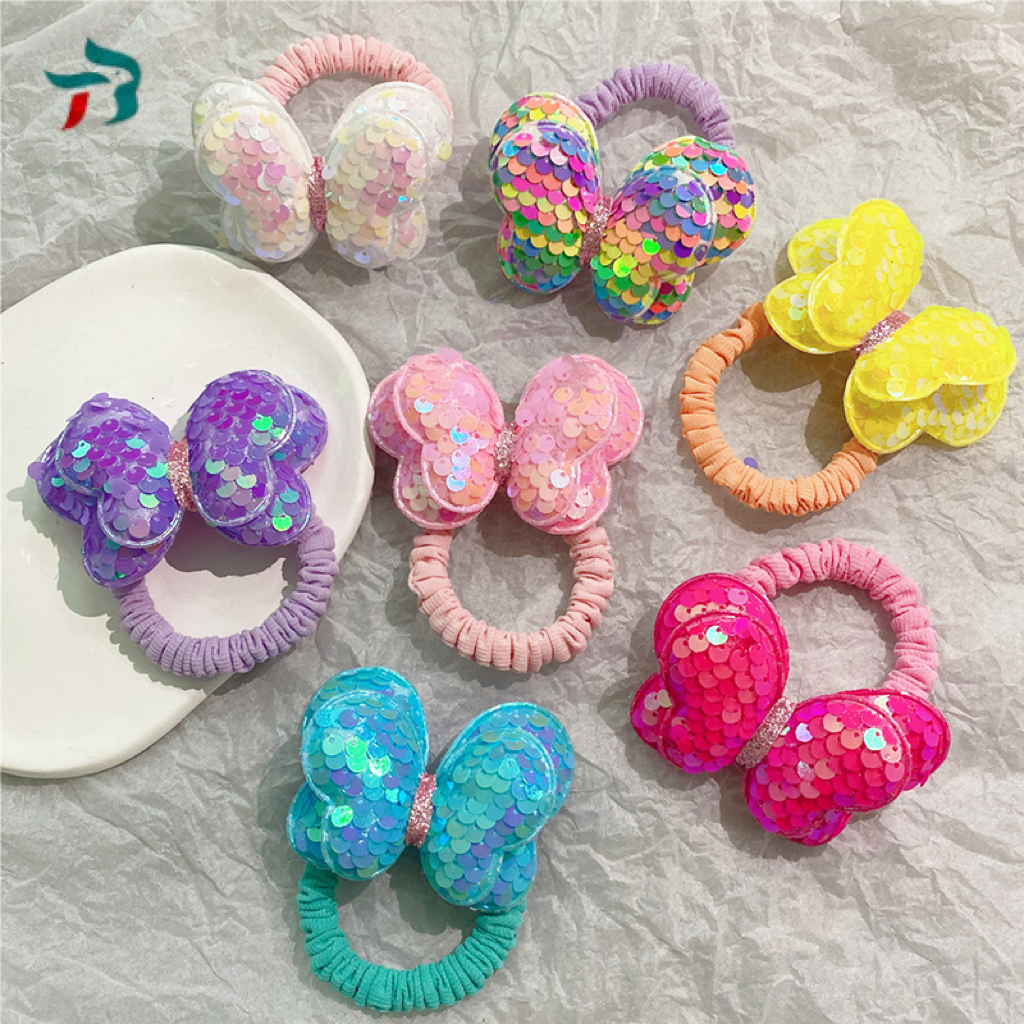 Korean Ponytail Hair Rope Cartoon Bow Tie Hair Small Rubber Band Girl ...