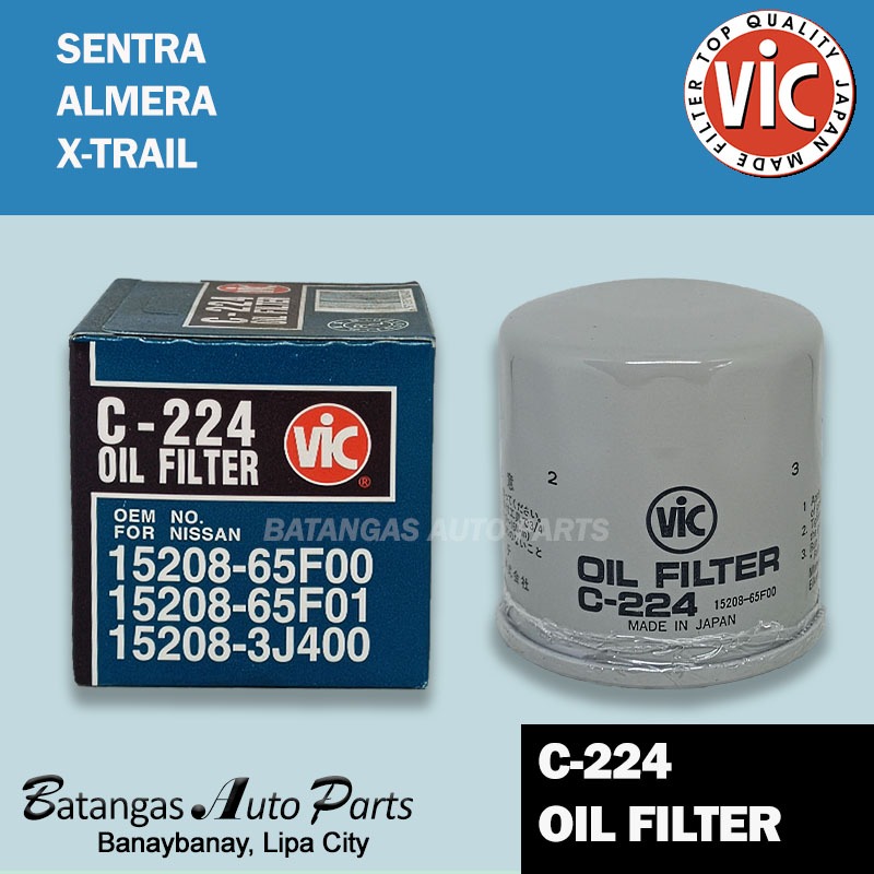 VIC OIL FILTER NISSAN SENTRA ALMERA X-TRAIL C-224 | Shopee Philippines