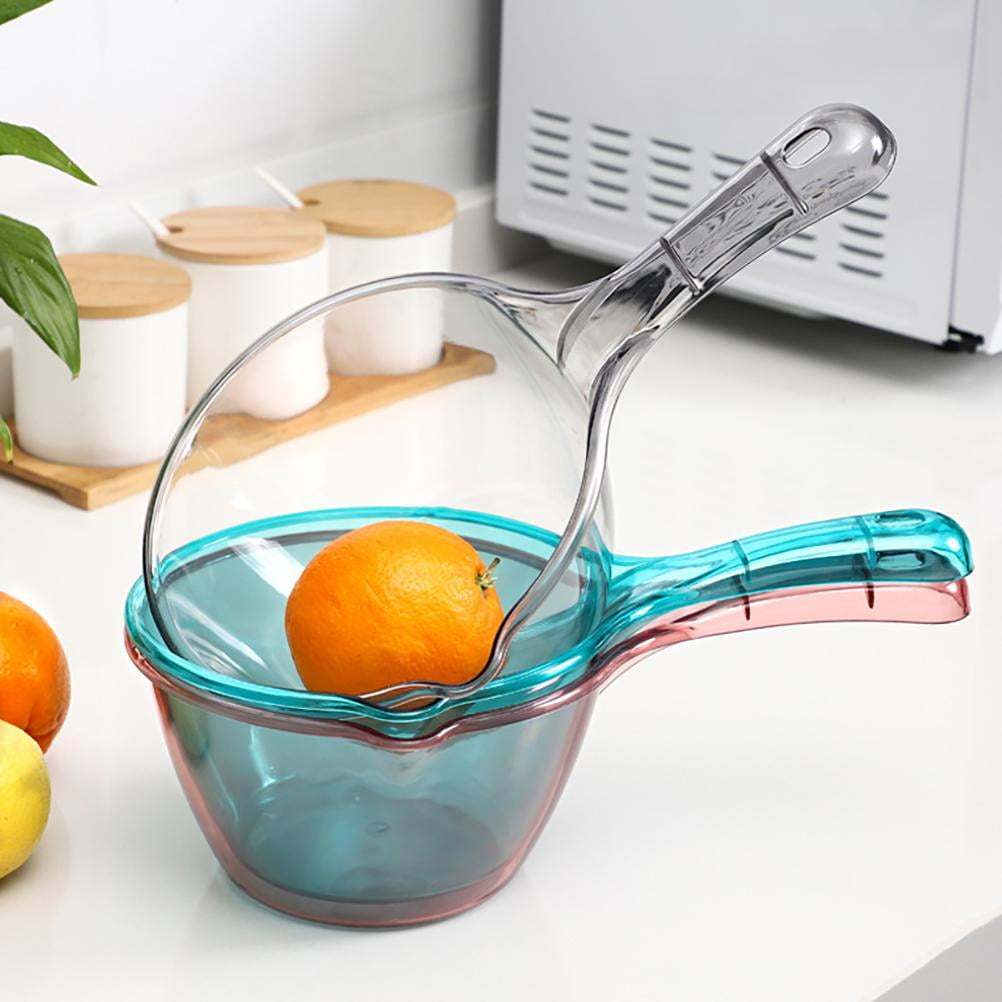 Louche En Plastique Avec Poignée Bois – Lot De 2, 15,8x9,8x3,5 Cm, Pour Cuisine, Salle De Bain, Jardin