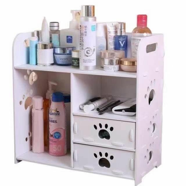 FEET DESIGN Wood Storage Racks Cosmetic Drawer Cabinet Organizer ...