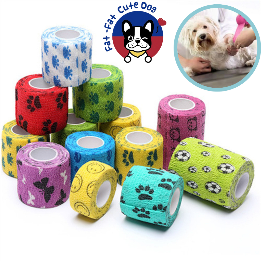 Pet SelfAdhesive Elastic Bandage With Design Bandage Vet Wrap Cohesive