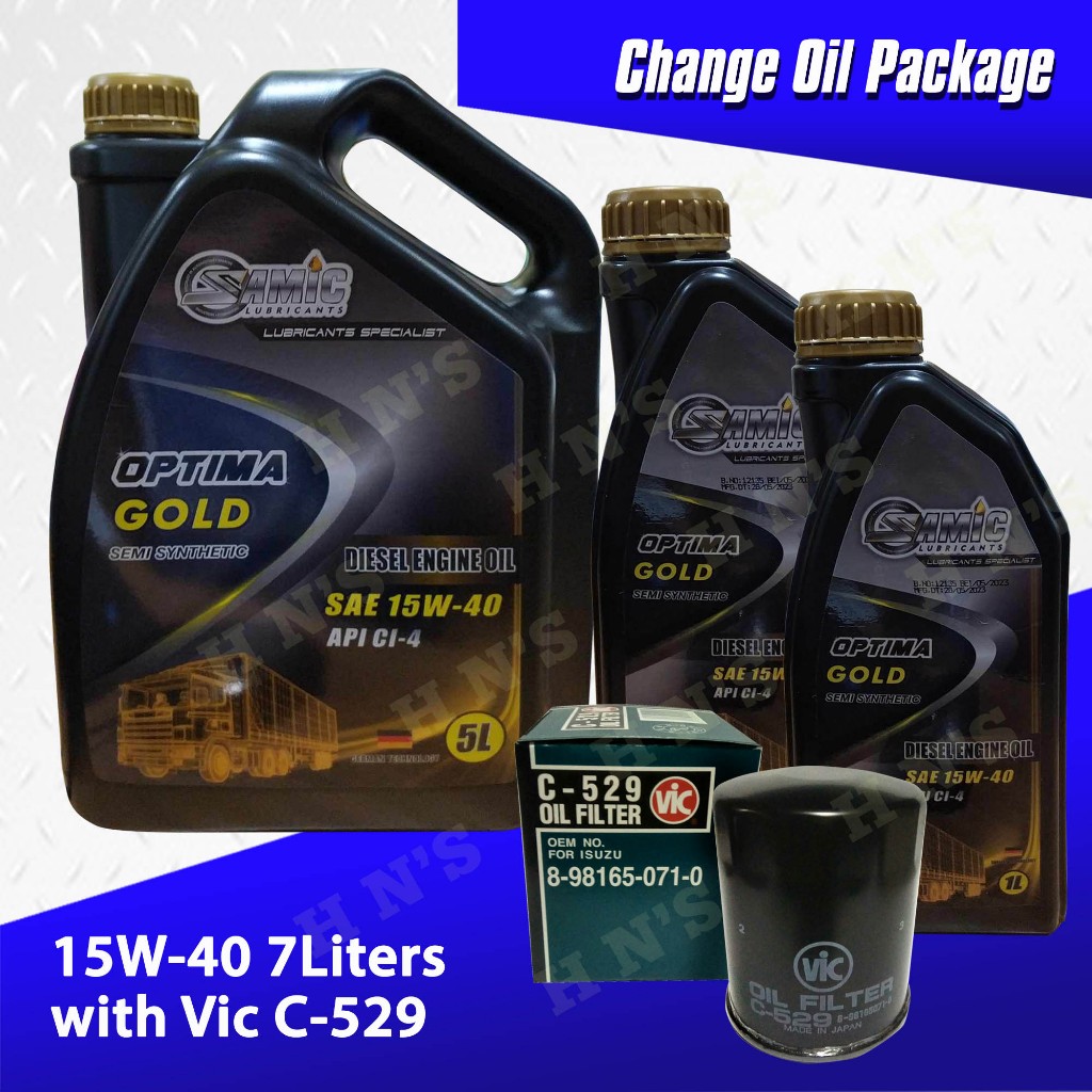 SAMIC Optima Gold Semi Synthetic Oil Change Bundle for Isuzu D-max, Mu ...