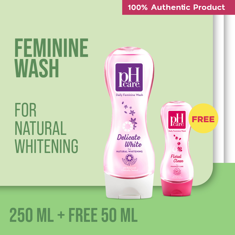 pH Care Daily Feminine Wash Delicate White 250mL + FREE pH Care Daily