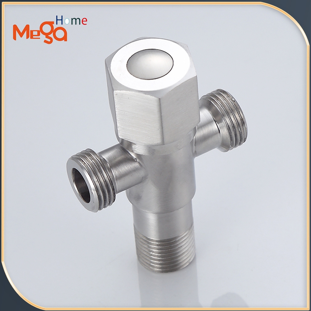 Sus304 Stainless Steel 2 Way Angle Valve 90 Degree Toilet Bidget Angle Valve Faucet Angle Valve 6837