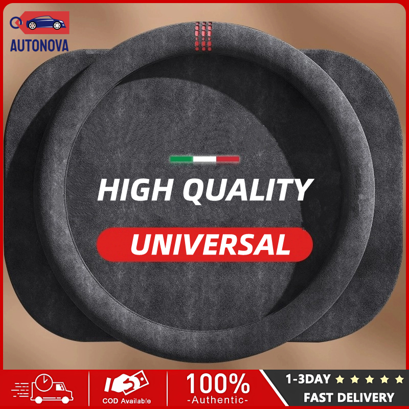 Universal Alcantara Steering Wheel Cover Leather Ultrathin 38CM Auto