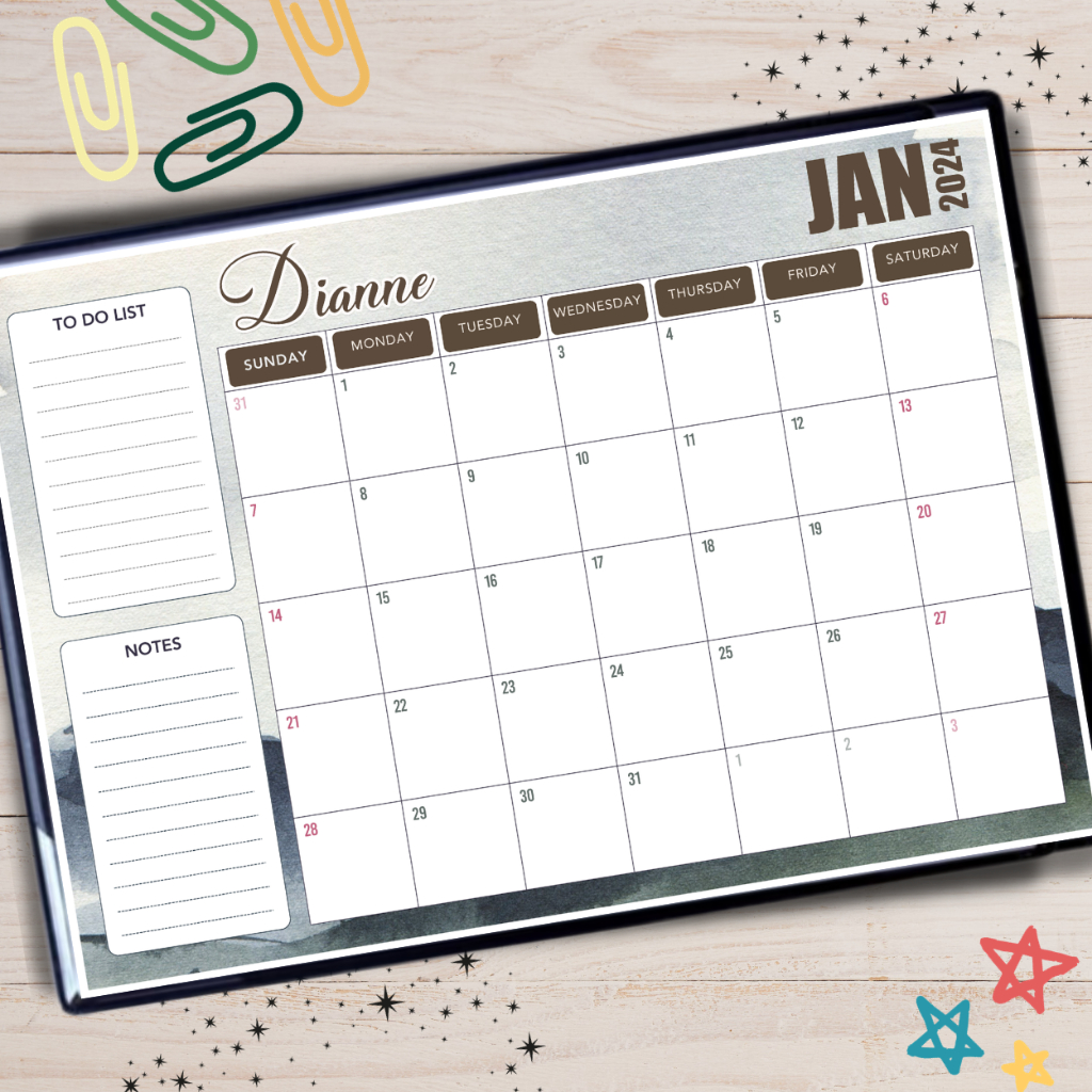 A4 Minimalist Personalized 2025 2026 Desk Calendar with PVC Plastic