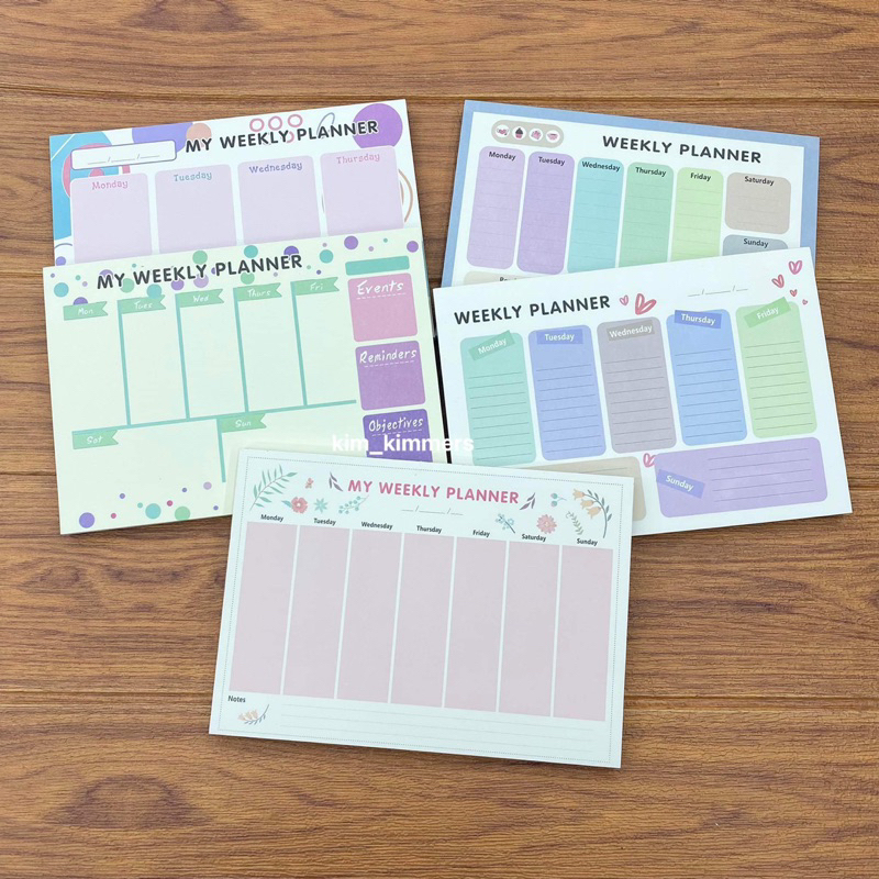 Horizontal 60 sheets Weekly Planner A5 Memopad Notepad to do list ...