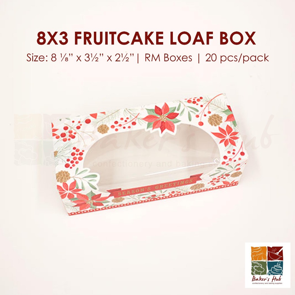 Christmas Holiday Fruitcake Loaf Box FC8 8 ⅛” x 3½” x 2½” [20 pcs ...