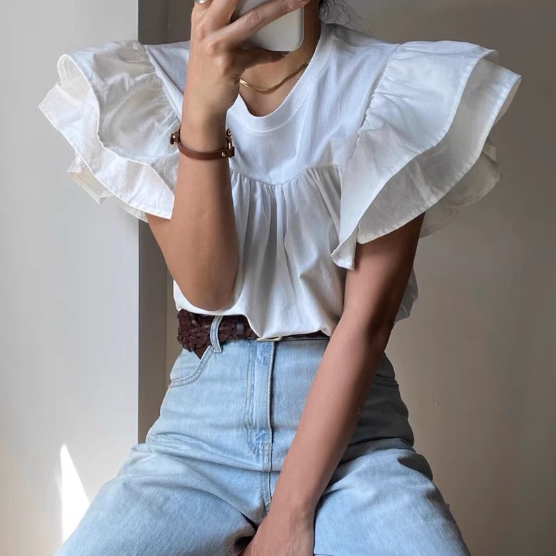 RRX Round Neck Ruffles Top #7187 | Shopee Philippines