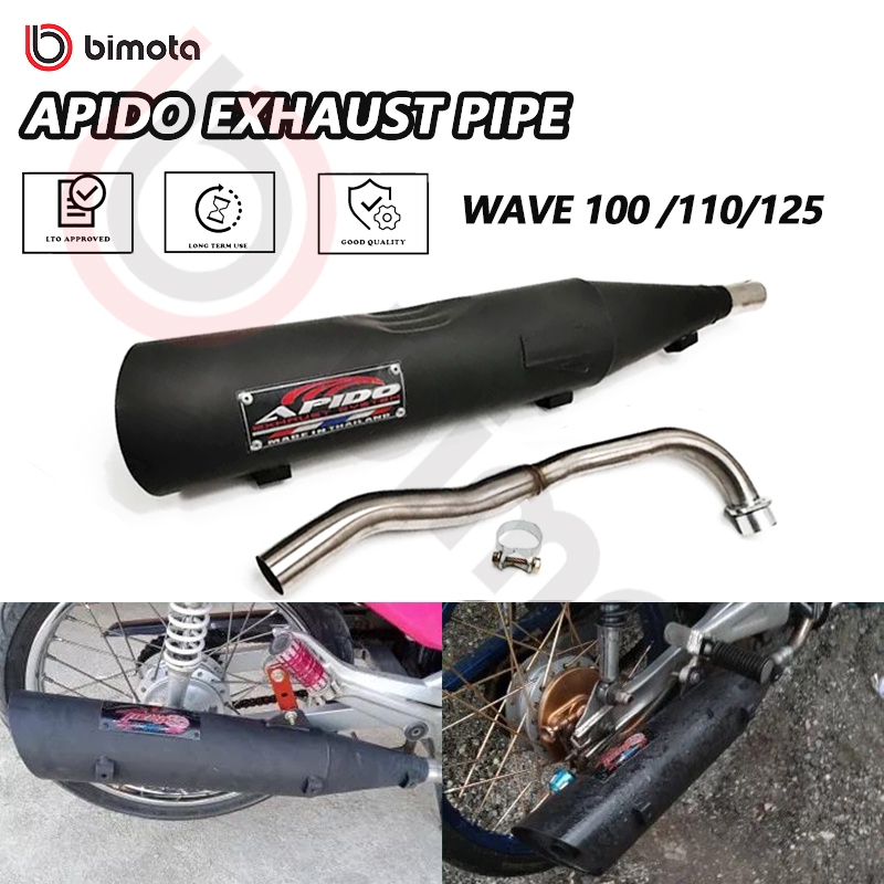 Apido Muffler Pipe V4 1set Wave 100 / SYM / Xrm 110 / Smash / /Raider J