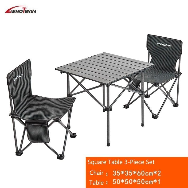 Whatman Carbon Steel 3/5/7 Folding Table and Chair Set Outdoor Folding