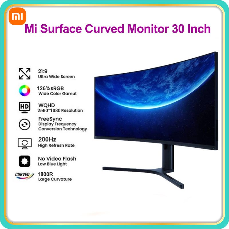 Xiaomi 30inch Curved Monitor Mi Ultrawide VA Gaming Display 144hz AMD ...