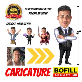 PERSONALIZED MINI STANDEE ACRYLIC CARICATURE 4INCHES HEIGHT | Shopee ...