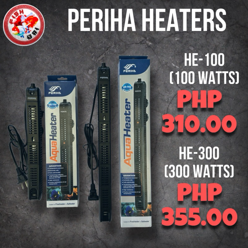 Aquarium Heater 100W & 300W Periha Glass with Guard Xilong